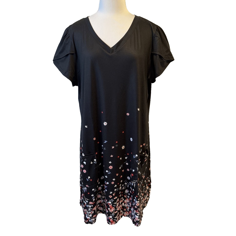 Ofeefan NWT Floral Tulip Sleeve T Shirt‎ Dress Womens XXL Cottagecore Travel